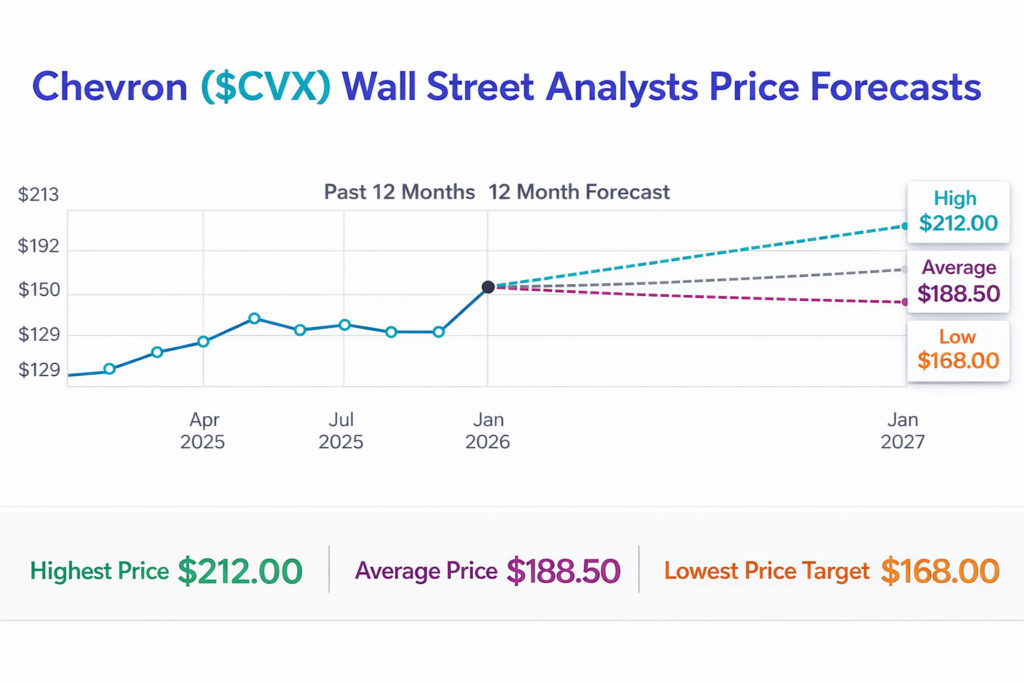 Prime AI Stock of the Week Chevron ($CVX) - Prime AI 5 CVX wall street analysts graphic 2 25 26 1024x683 1